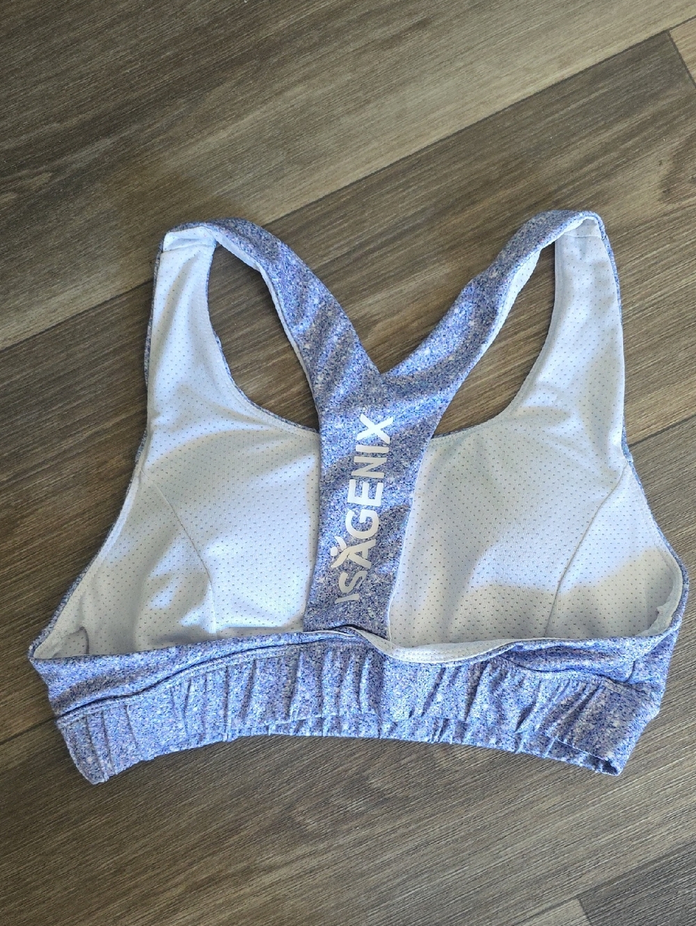 ISAGENIX Lavender Heather Racerback Sports Bra by SAXX